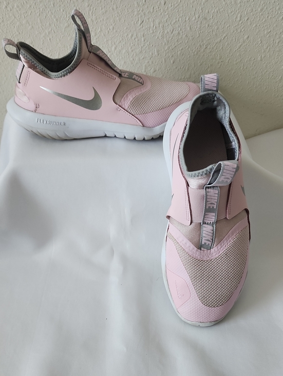 Nike Other - Nike Kids Light Pink Slip-On Sneakers with Silver Swoosh